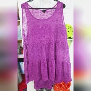 Torrid Purple Lace Sleeveless Top